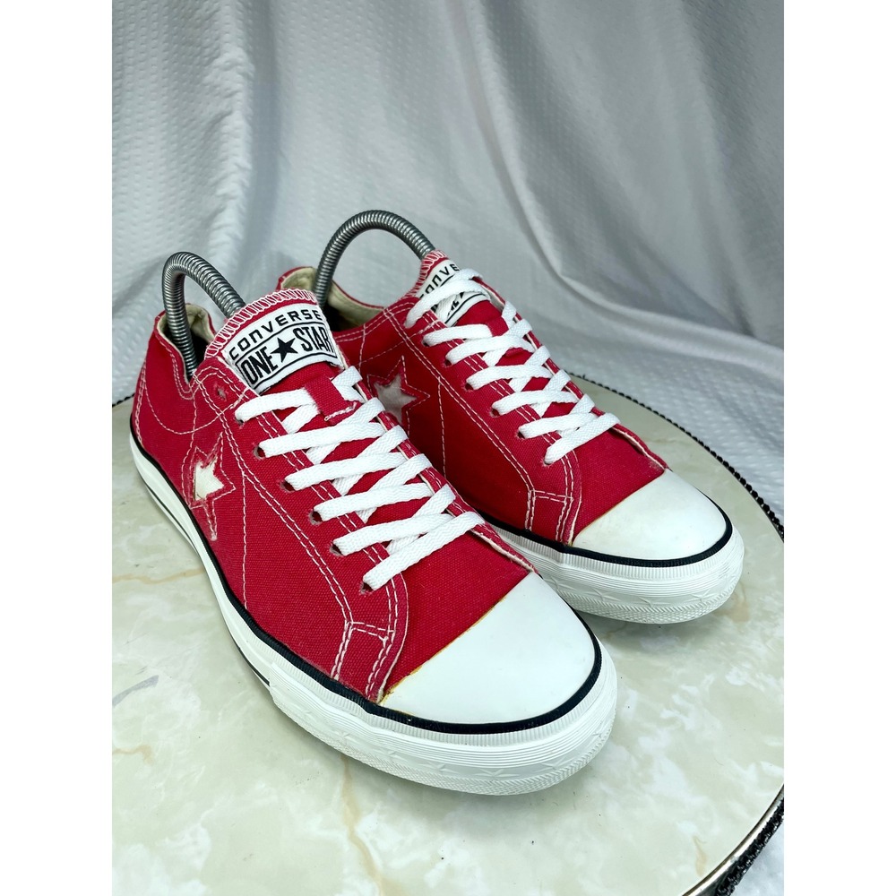 Converse One Star Canvas Low Top Sneakers Womens Sz 9 Red Streetwear Retro Shoes